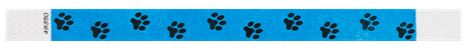 Blue Paw Print 3/4" Tyvek Wristband - 500 per Box main image